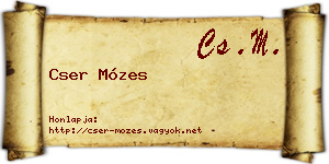 Cser Mózes névjegykártya